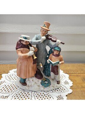 Walmart Ceramic Christmas Carolers Ceramic Figurine 8" x 10" Xmas Musicians